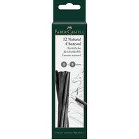 FABER-CASTELL Natural Charcoal Zeichenkohle schwarz, 12 St. von Faber-Castell