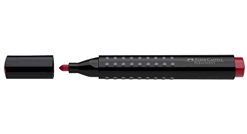 FABER-CASTELL Permanent-Marker GRIP, Rundspitze, rot VE=12 von Faber-Castell