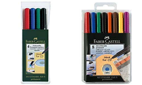 FABER-CASTELL Permanent-Marker MULTIMARK S, 8er Etui, Sie erhalten 1 Packung, Packungsinhalt: 8 er Etui von Faber-Castell