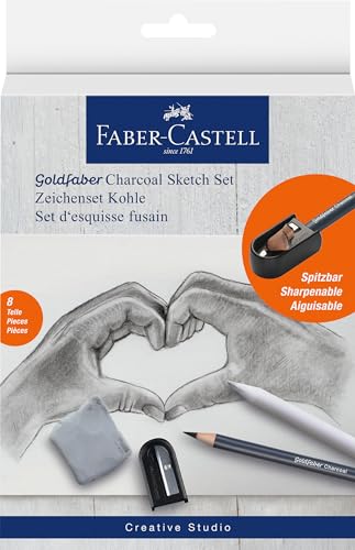 FABER-CASTELL 114006 Goldfaber Charcoal Graphit-Bleistift, Mehrfarbig, 8-teilig von Faber-Castell