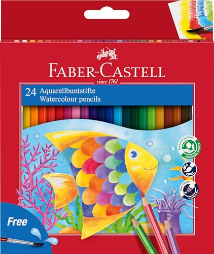 FABER-CASTELL 114425 - Farbstift Kinder Aquarell 24er Kartonetui von Faber-Castell