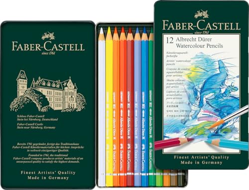 FABER-CASTELL 117512 - Aquarellstiftee Albrecht Dürer, 12-teiliges Buntstifte Set, bruchsicher, vollständig wasservermalbar FABER-CASTELL 117512 - Aquarellstiftee Albrecht Dürer, 12-teiliges Buntstifte Set, bruchsicher, vollständig wasservermalbar von Faber-Castell