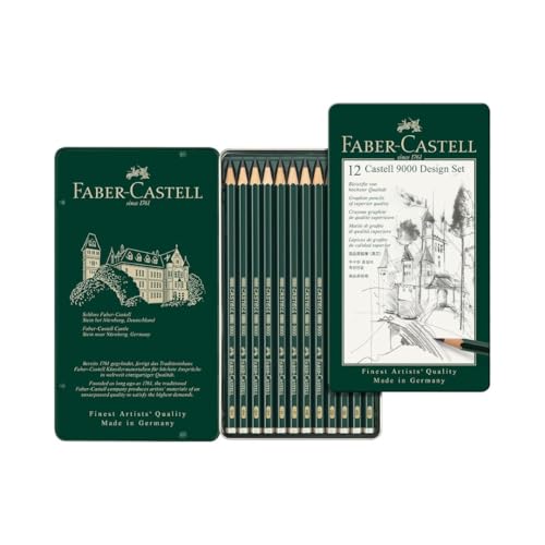 Faber-Castell 119064 - Bleistift CASTELL 9000, 12er Design Set, Inhalt: 5B - 5H von Faber-Castell