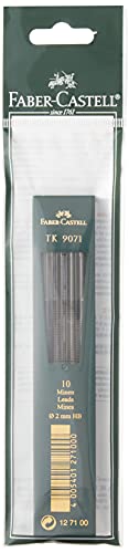 FABER-CASTELL 127100 - 10 Fallminen TK 9071, Minenstärke 2 mm, Härtegrad HB, schwarz von Faber-Castell