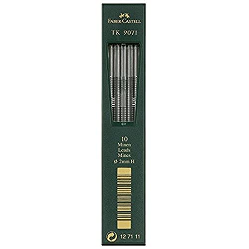 FABER-CASTELL 127111 - Fallminen TK 9071, Minenstärke 2,0 mm, Härtegrad H, 10 Stück von Faber-Castell