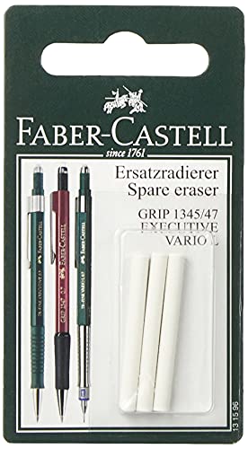 FABER-CASTELL 131596 - Ersatzradierer für Druckbleistift Grip 1345/1347, 3 Stück von Faber-Castell