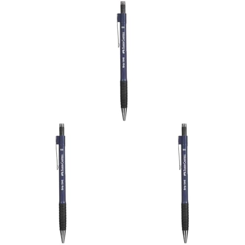 Faber-Castell 134551 - Druckbleistift GRIP 1345 navy blue, Härtegrad B, Minenstärke 0.5 mm, mit integriertem Radiergummi, 1 Stück (Packung mit 3) von Faber-Castell