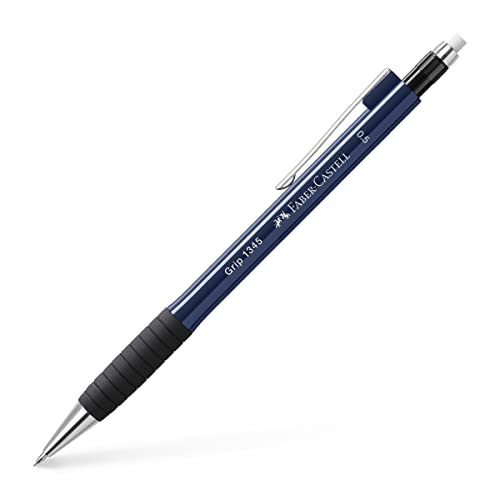 FABER-CASTELL 134599 - Druckbleistift GRIP 1345 black, Härtegrad B, Minenstärke 0.5 mm, mit integriertem Radiergummi, 1 Stück von Faber-Castell