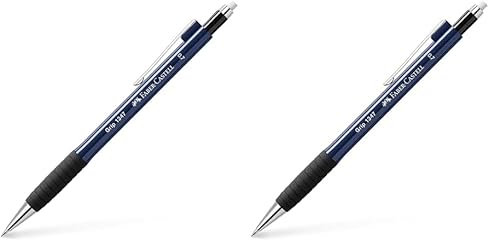 Faber-Castell 134751 - Druckbleistift GRIP 1347 navy blue, Härtegrad B, Minenstärke 0.7 mm, mit integriertem Radiergummi, 1 Stück (Packung mit 2) von Faber-Castell