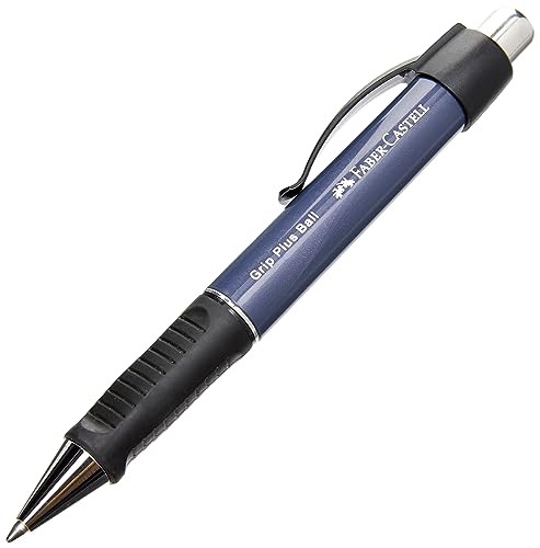 FABER-CASTELL 140732 - Kugelschreiber GRIP PLUS BALL, Mine M, Schaftfarbe blau metallic, Tintenfarbe blau, 1 Stück von Faber-Castell