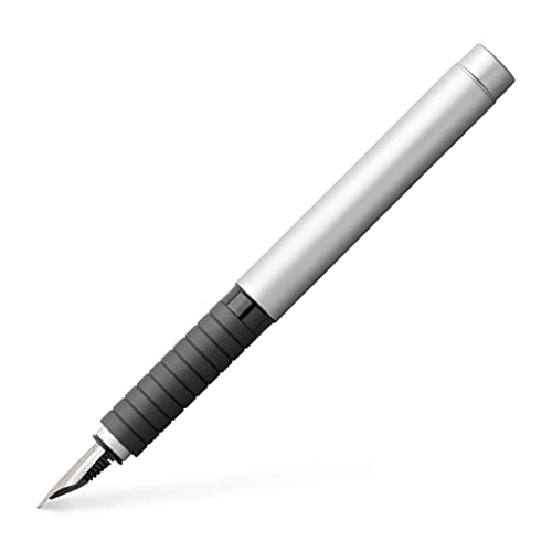 Faber-Castell 148521 - Füllfederhalter Basic Metall matt, Feder F, Silber, 1 Stück von Faber-Castell