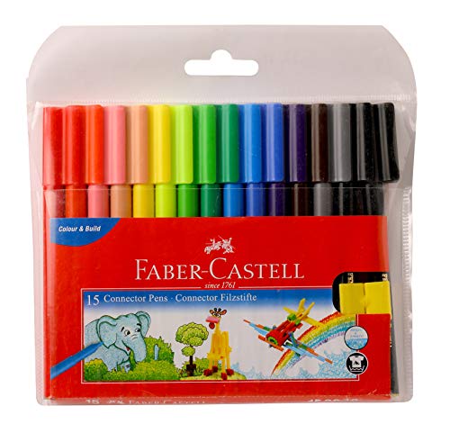 Faber Castell 15 Sketch Pens Clip-On Connector Colour Color Marker Pen Set by Faber-Castell von Faber-Castell