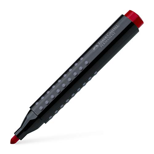 Faber-Castell 150421 - Permanentmarker Grip 1504, Rundspitze, 1 - 3 mm, rot von Faber-Castell