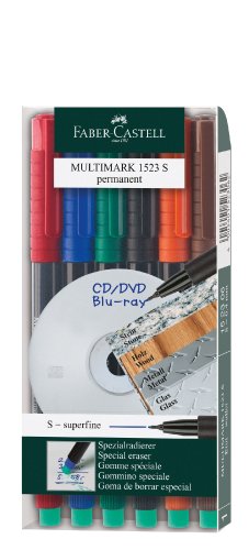 Faber-Castell 152306 - Permanentmarker MULTIMARK, Stärke: S, 6er Etui von Faber-Castell