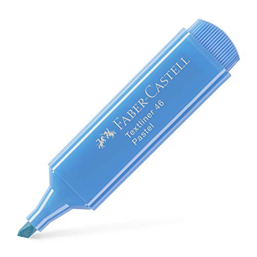 Faber-Castell 154668 - TEXTLINER 1546 fluoreszierender Marker, 5 mm, 2 mm und 1 mm. Pastellfarbe Ultramarinblau von Faber-Castell