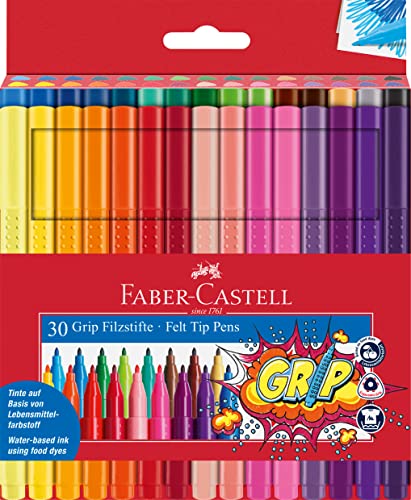 FABER-CASTELL 155335 - Filzstift Grip Colour Marker, 30er Etui von Faber-Castell