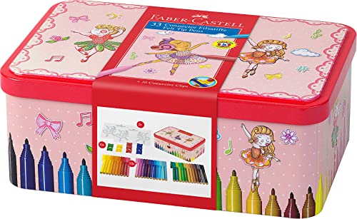 FABER-CASTELL 155534 - Filzstifte Connector Ballerina Etui mit 33 Stiften von Faber-Castell