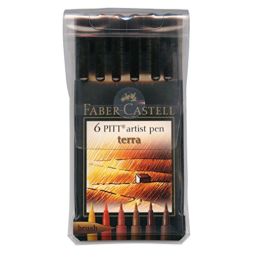 FABER-CASTELL 167106 - Tuschestift PITT artist pen brush -Terra- 6er Packung von Faber-Castell