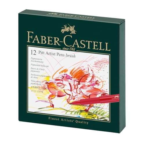 Faber-Castell 167146 - Tuschestift Pitt Artist Pen B, Atelierbox 12er von Faber-Castell