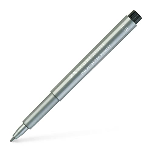 Faber-Castell 167351 - Tuschestift Pitt artist pen, Stärke 1,5 mm, silber, 1 Stück von Faber-Castell