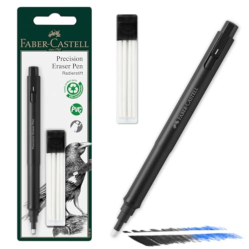 FABER-CASTELL 185610 - Radiergummi Stift Precision Eraser Pen, inklusive Nachfüllradierer, für Profis und Hobbykünstler von Faber-Castell