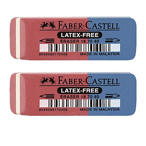 Faber-Castell 187040 - Radierer Latex-free, Tinte/Blei, 7070-40 (2 Stück) von Faber-Castell