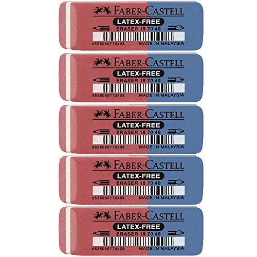 Faber-Castell 187040 - Radierer Latex-free, Tinte/Blei, 7070-40 (5 Stück) von Faber-Castell