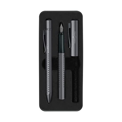 Faber-Castell 201526 - Geschenkset Grip Edition, anthrazit, mit Füllfederhalter M und Kugelschreiber XB von Faber-Castell