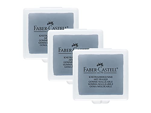 FABER-CASTELL 205004 - Knetradiergummi Art Eraser 127220, grau, 3 Stück von Faber-Castell