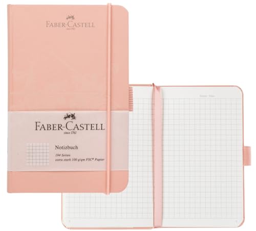 Faber-Castell 20504 - Notizbuch DIN A6 rose, kariert, 100 g/m², 194 Seiten FSC-Mix Papier, 90 x 140 mm von Faber-Castell