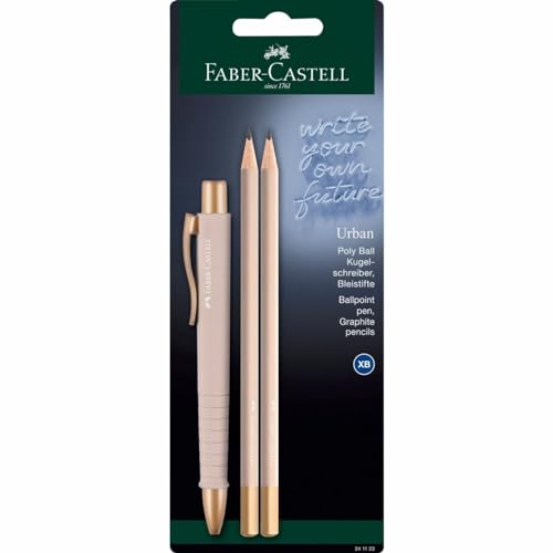 FABER-CASTELL 241123 - Schreibset pale rose, mit Kugelschreiber Poly Ball Urban und 2 Bleistifte Urban von Faber-Castell