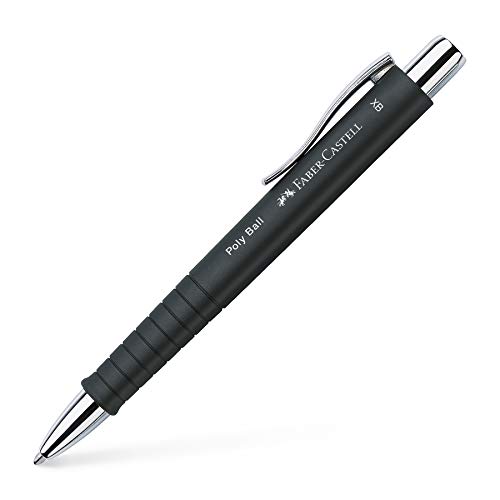 FABER-CASTELL 241153 - Kugelschreiber Poly Ball XB, schwarz (Schreibfarbe blau), 1 Stück, mit auswechselbarer 0.5 mm Mine, dokumentenecht von Faber-Castell