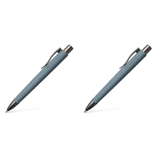 Faber-Castell 241188 - Kugelschreiber Poly Ball, urban stone grey, 1 Stück, mit auswechselbarer Mine, dokumentenecht (Packung mit 2) von Faber-Castell