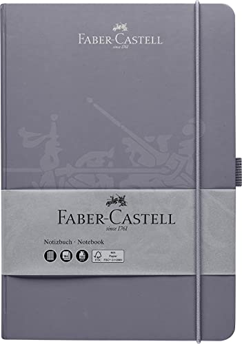 FABER-CASTELL 27825 - Notizbuch DIN A5 dapple gray, kariert, 100 g/m², 194 Seiten FSC-Mix Papier, 145 x 210 mm von Faber-Castell