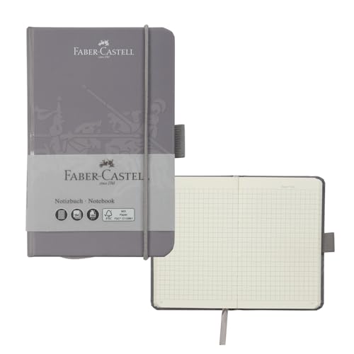 FABER-CASTELL 27827 - Notizbuch DIN A6 dapple gray, kariert, 100 g/m², 194 Seiten FSC-Mix Papier, 90 x 140 mm von Faber-Castell