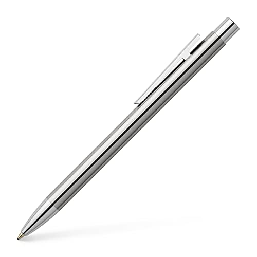 FABER-CASTELL 342020 - Kugelschreiber Neo Slim Edelstahl, Minenstärke M, silber glänzend von Faber-Castell