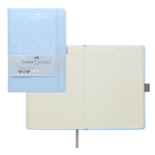 FABER-CASTELL 44358 - Notizbuch DIN A5 himmelblau, kariert, 100 g/m², 194 Seiten FSC-Mix Papier, 145 x 210 mm von Faber-Castell