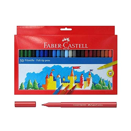 Faber-Castell 554250 Filzstifte, 50 Stück, malen, zeichnen von Faber-Castell