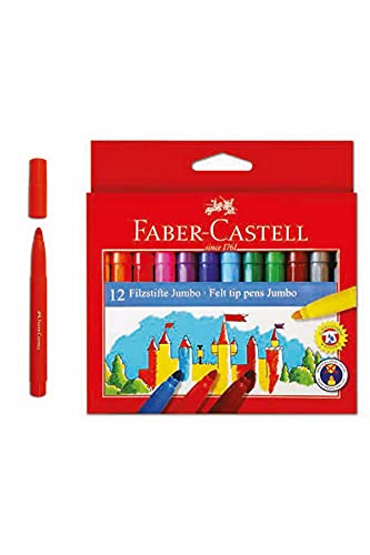 FABER-CASTELL 554312 - Filzstift Jumbo, 12er Kartonetui von Faber-Castell