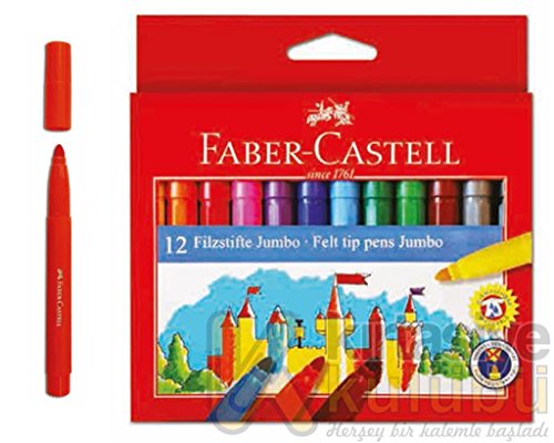 FABER-CASTELL 554312 - Filzstift Jumbo, 12er Kartonetui von Faber-Castell