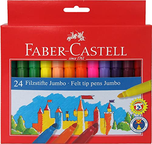 FABER-CASTELL 554324 - Jumbo Filzstifte, 24er Kartonetui von Faber-Castell