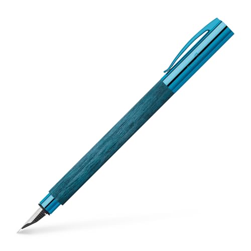 Faber-Castell Ambition Füllfederhalter, Blaues Holz, extra fein von Faber-Castell