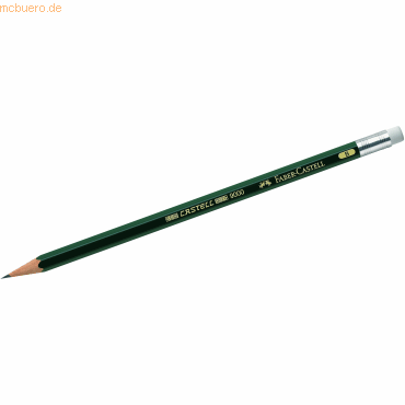 Faber Castell Bleistift Castell 9000 B mit Radierer von Faber Castell