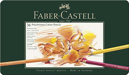 Faber-Castell Buntstifte POLYCHROMOS, 36er Metalletui, Sie erhalten 1 Packung, Packungsinhalt: 36 er Etui von Faber-Castell