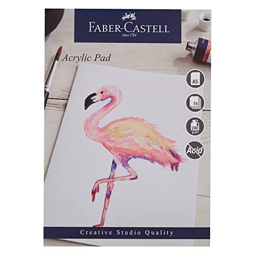 Faber-Castell Creative Studio Acrylpapier, A5, gummiert, 240 g/m², 15 Blatt von Faber-Castell