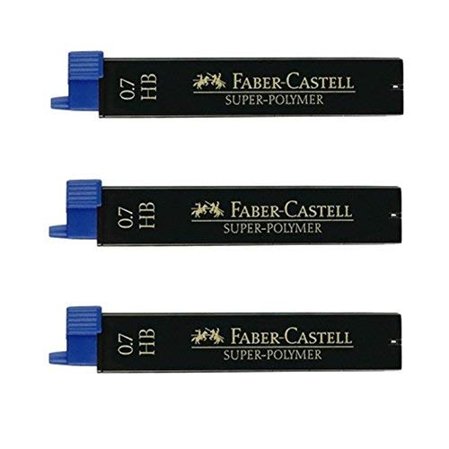 Faber-Castell Feinmine SUPER POLYMER, 0,7 mm, HB, tiefschwarz, 12 Minen; Packungsinhalt: 12 Minen von Faber-Castell