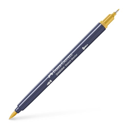 Faber-Castell Goldfaber Sketch Marker Marker Dual Doppelspitze (Fineliner & Pinsel), Hellgelb Ocker (183), Einzelstift von Faber-Castell