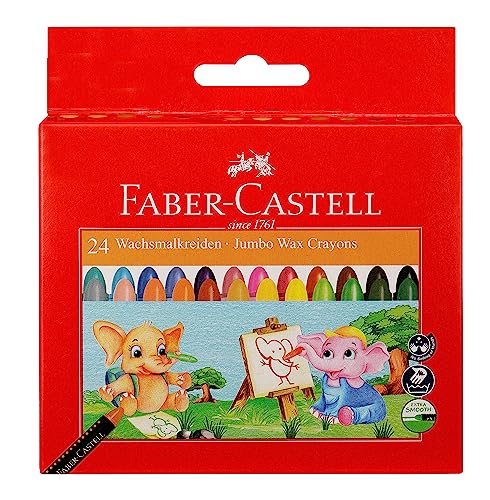 Faber-Castell Jumbo Wax Crayons - 24 Shades + Free Crayon Holder von Faber-Castell