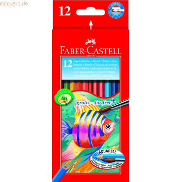 Faber Castell Kinder-Aquarellfarbstifte 12 Aquarellfarben + Pinsel im von Faber Castell