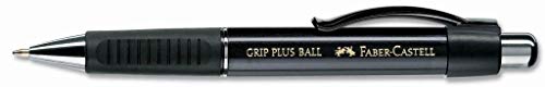 Faber-Castell – Kugelschreiber GRIP PLUS BALL M Clip Retractable Ballpoint Pen blau 1Stück (S) (Clip Retractable Ballpoint Pen, Blau, Schwarz, Medium, Ambidextrös, 1 Stück (S)) von Faber-Castell